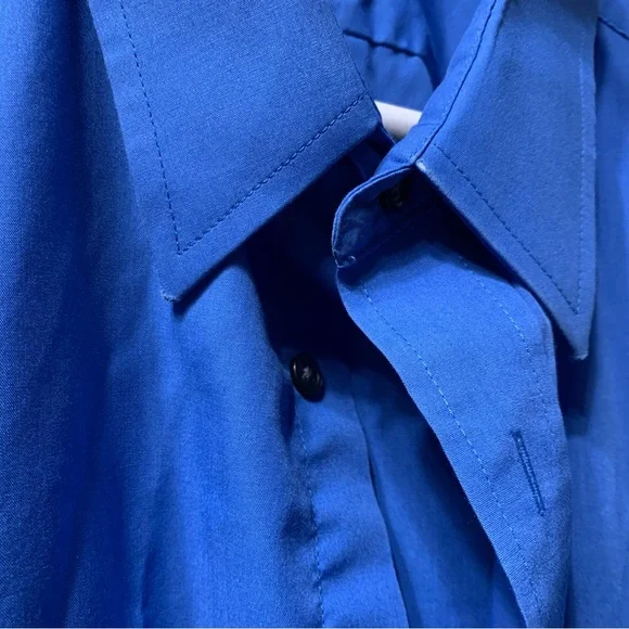 Men’s short sleeve button down shirt, blue, 2x, puritan - Picture 2 of 3